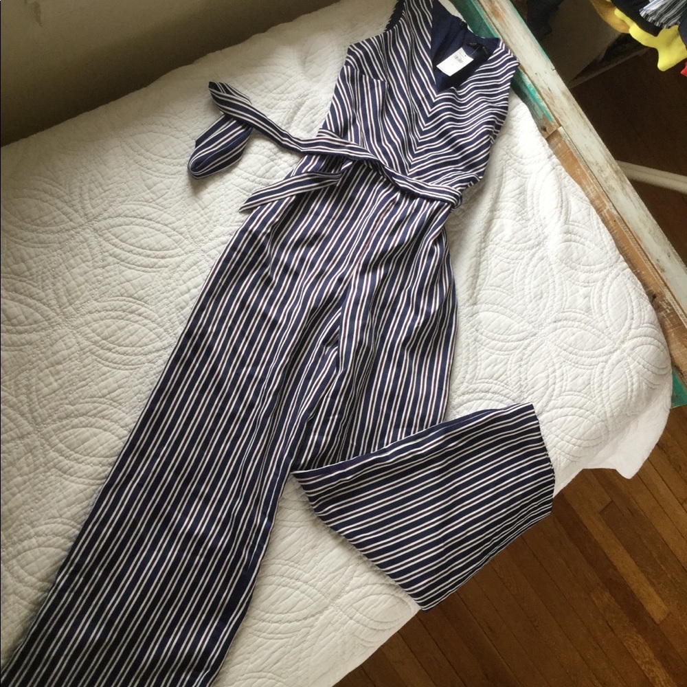 Blue stripe jumpsuit